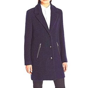 Calvin Klein Wool Pea Coat Women's XXS‎ Button Closure Indigo Blue